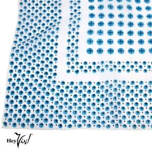 Vintage Turquoise Print Silk Rayon Scarf Made in Japan 22x22" Square - Hey Viv